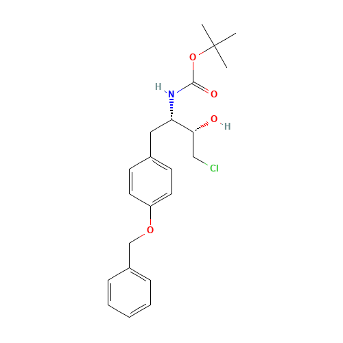 tert-butyl (2S,3S)-1-(4-(benzyloxy)phenyl)-4-chloro-3-hydroxybutan-2-ylcarbamate (CAS: 174801-33-3) - Chemical Structure and Molecular Formula 