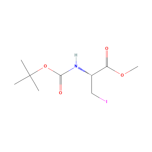 BOC-BETA-IODO-ALA-OME (CAS: 93267-04-0) - Chemical Structure and Molecular Formula 