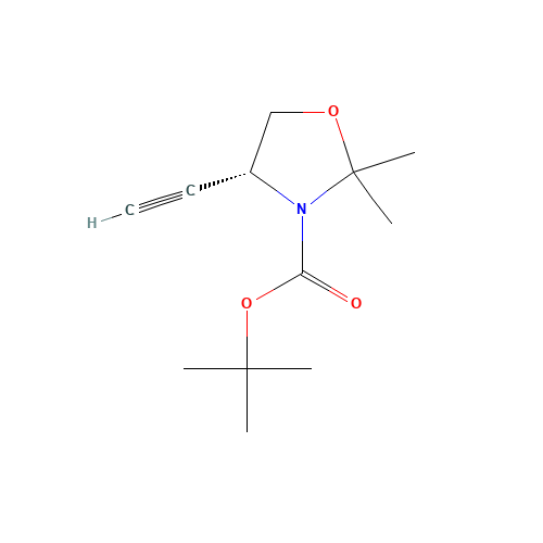 (R)-2,2-Dimethyl-3-(N-Boc)-4-ethynyl-oxazolidine (CAS: 162107-48-4) - Chemical Structure and Molecular Formula 