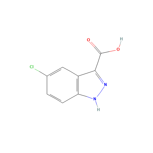 5-CHLORO-1H-INDAZOLE-3-CARBOXYLIC ACID (CAS: 1077-95-8) - Chemical Structure and Molecular Formula 