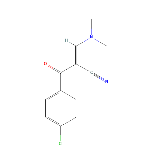 2-[(DIMETHYLAMINO)METHYLENE]-3-(4-CHLOROPHENYL)-3-OXO-PROPANENITRILE (CAS: 52200-16-5) - Chemical Structure and Molecular Formula 
