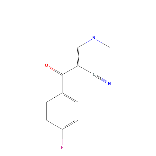 2-(4-FLUOROBENZOYL)-3-(DIMETHYLAMINO) ACRYLONITRILE (CAS: 52200-15-4) - Chemical Structure and Molecular Formula 