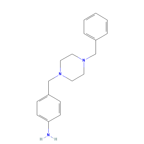 4-(4-BENZYLPIPERAZIN-1-YLMETHYL)PHENYLAMINE (CAS: 422517-70-2) - Chemical Structure and Molecular Formula 
