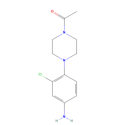 4-(4-Acetyl-piperazin-1-yl)-2-chloroaniline (CAS: 101970-41-6) - Chemical Structure and Molecular Formula 