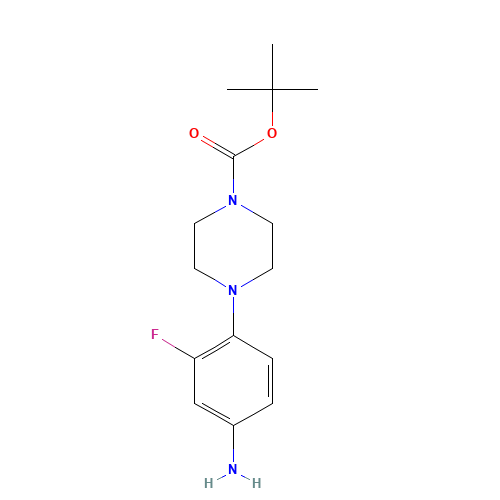 4-(4-Boc-piperazin-1-yl)-3-fluoroaniline (CAS: 154590-35-9) - Chemical Structure and Molecular Formula 