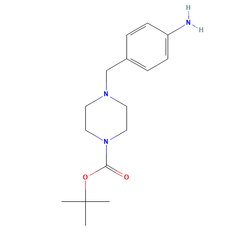 4-(4-Aminobenzyl)piperazine-1-carboxylic acid tert-butyl ester (CAS: 304897-49-2) - Chemical Structure and Molecular Formula 