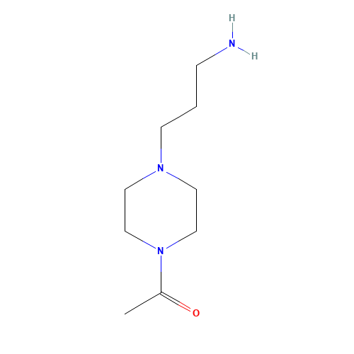 1-Piperazinepropanamine,4-acetyl-(9CI) (CAS: 141516-24-7) - Chemical Structure and Molecular Formula 