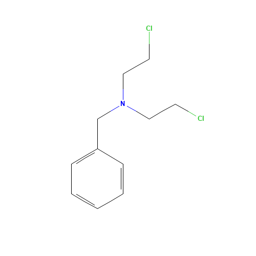 N,N-BIS(2-CHLOROETHYL)BENZENEMETHANAMINE (CAS: 55-51-6) - Chemical Structure and Molecular Formula 