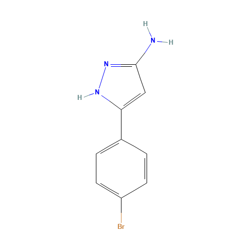 5-(4-BROMOPHENYL)-2H-PYRAZOL-3-YLAMINE (CAS: 78583-82-1) - Chemical Structure and Molecular Formula 