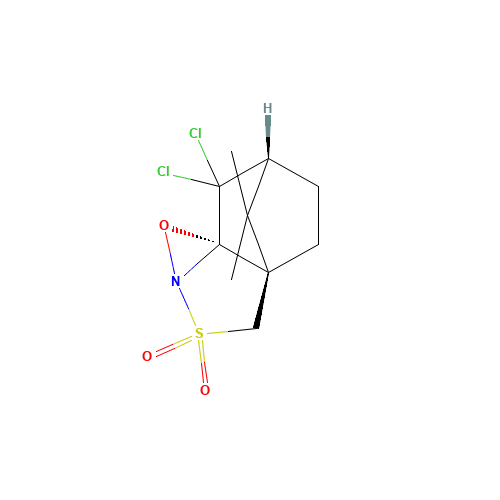 (-)-(8,8-DICHLOROCAMPHORYLSULFONYL)OXAZIRIDINE (CAS: 139628-16-3) - Chemical Structure and Molecular Formula 