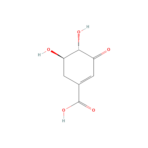 (-)-3-DEHYDROSHIKIMIC ACID (CAS: 2922-42-1) - Chemical Structure and Molecular Formula 