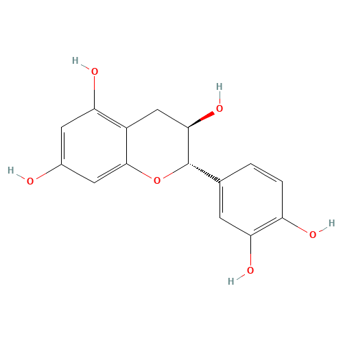 (-)-CATECHIN HYDRATE (CAS: 18829-70-4) - Chemical Structure and Molecular Formula 
