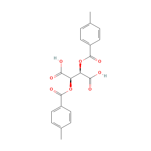(-)-Di-p-toluoyl-L-tartaric acid (CAS: 32634-66-5) - Chemical Structure and Molecular Formula 
