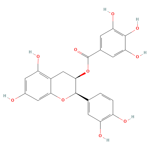 (-)-Epicatechin gallate (CAS: 1257-08-5) - Chemical Structure and Molecular Formula 