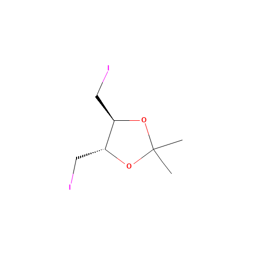 (-)-TRANS-4 5-BIS(IODOMETHYL)-2,2-DIMETHYL-1 3-DIOXOLANE (CAS: 60046-17-5) - Chemical Structure and Molecular Formula 