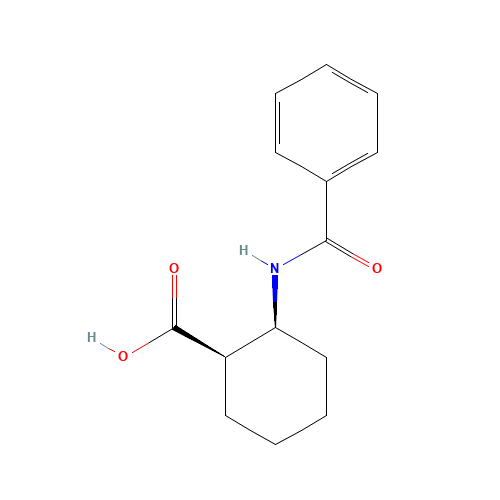 (-)-CIS-2-BENZAMIDOCYCLOHEXANECARBOXYLIC ACID (CAS: 26693-55-0) - Chemical Structure and Molecular Formula 
