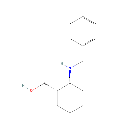 (-)-CIS-2-BENZYLAMINOCYCLOHEXANEMETHANOL (CAS: 71581-93-6) - Chemical Structure and Molecular Formula 