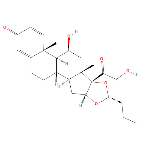 16a(R),17-(Butylidenebis(oxy))-11b,21-dihydroxypregna-1,4-diene-3,20-dione (CAS: 51372-29-3) - Chemical Structure and Molecular Formula 