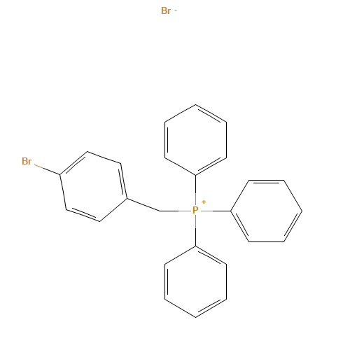 (4-BROMOBENZYL)TRIPHENYLPHOSPHONIUM BROMIDE (CAS: 51044-13-4) - Chemical Structure and Molecular Formula 