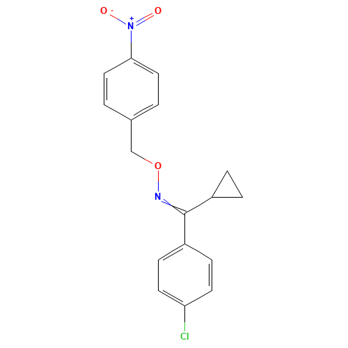 (4-CHLOROPHENYL)(CYCLOPROPYL)METHANONE O-(4-NITROBENZYL)OXIME (CAS: 94097-88-8) - Chemical Structure and Molecular Formula 
