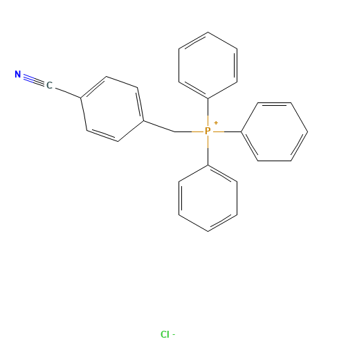 (4-CYANOBENZYL)TRIPHENYLPHOSPHONIUM CHLORIDE (CAS: 20430-33-5) - Chemical Structure and Molecular Formula 