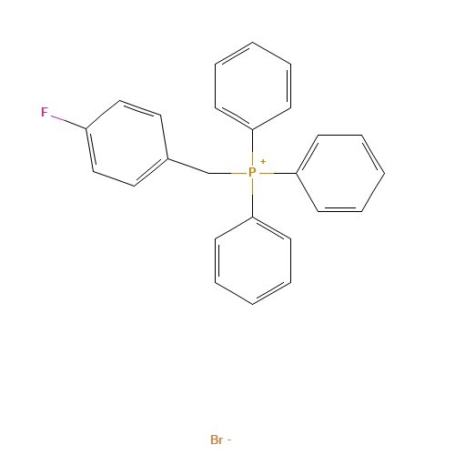 (4-FLUOROBENZYL)TRIPHENYLPHOSPHONIUM BROMIDE (CAS: 51044-11-2) - Chemical Structure and Molecular Formula 