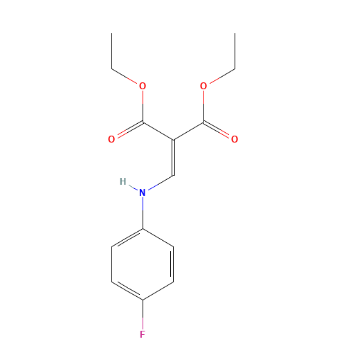 (4-FLUOROPHENYLAMINO)METHYLENEMALONIC ACID DIETHYL ESTER (CAS: 26832-96-2) - Chemical Structure and Molecular Formula 