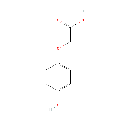 4-HYDROXYPHENOXYACETIC ACID (CAS: 1878-84-8) - Chemical Structure and Molecular Formula 