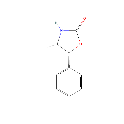 (4S,5R)-(-)-4-METHYL-5-PHENYL-2-OXAZOLIDINONE (CAS: 16251-45-9) - Chemical Structure and Molecular Formula 
