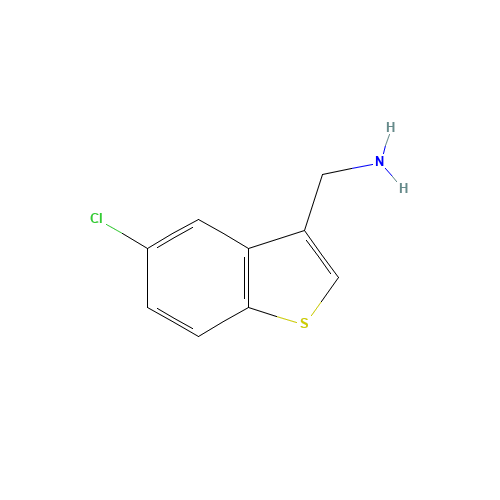 (5-CHLORO-1-BENZOTHIOPHEN-3-YL)METHYLAMINE (CAS: 71625-90-6) - Chemical Structure and Molecular Formula 