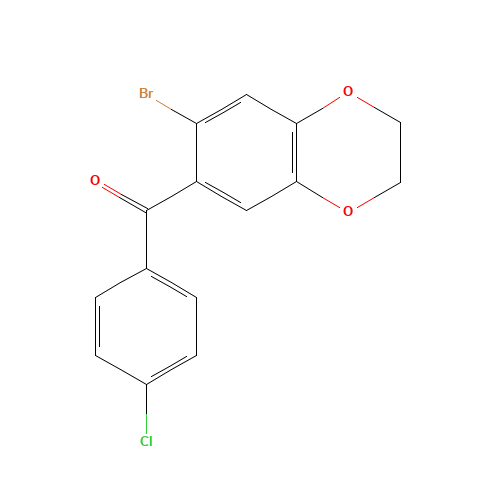 (7-BROMO-2,3-DIHYDRO-1,4-BENZODIOXIN-6-YL)(4-CHLOROPHENYL)METHANONE (CAS: 175136-39-7) - Chemical Structure and Molecular Formula 