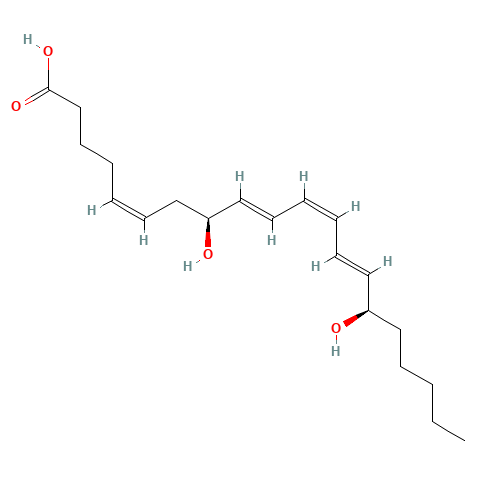 (8R,15S)-Dihydroxy-(5Z,9E,11Z,13E)-eicosatetraenoic Acid (CAS: 80234-64-6) - Chemical Structure and Molecular Formula 