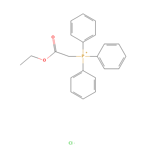 (CARBOETHOXYMETHYL)TRIPHENYLPHOSPHONIUM CHLORIDE HYDRATE (CAS: 17577-28-5) - Chemical Structure and Molecular Formula 