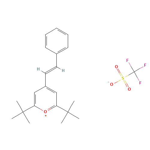 (E)-2,6-Bis(1,1-dimethylethyl)-4-(2-phenylethenyl)pyrilliumsalt (CAS: 97248-78-7) - Chemical Structure and Molecular Formula 