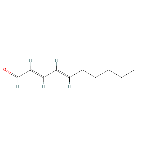 trans,trans-2,4-Decadien-1-al (CAS: 25152-84-5) - Chemical Structure and Molecular Formula 
