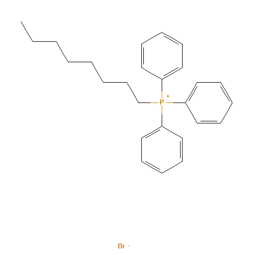 (1-OCTYL)TRIPHENYLPHOSPHONIUM BROMIDE (CAS: 42036-78-2) - Chemical Structure and Molecular Formula 