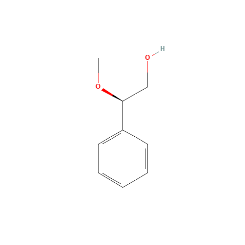 (R)-(-)-2-METHOXY-2-PHENYLETHANOL (CAS: 17628-72-7) - Chemical Structure and Molecular Formula 