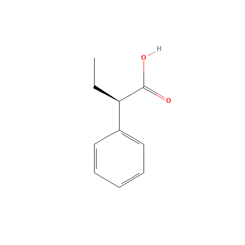 (R)-(-)-2-PHENYLBUTYRIC ACID (CAS: 938-79-4) - Chemical Structure and Molecular Formula 