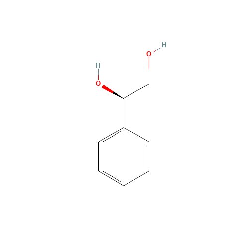 (R)-(-)-1-Phenyl-1,2-ethanediol (CAS: 16355-00-3) - Chemical Structure and Molecular Formula 