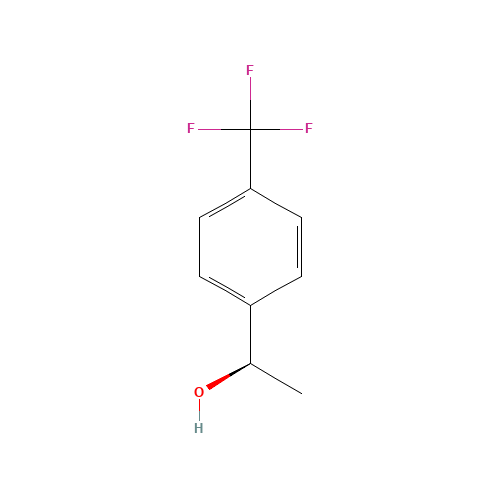 (R)-1-[4-(TRIFLUOROMETHYL)PHENYL]ETHANOL (CAS: 76155-79-8) - Chemical Structure and Molecular Formula 