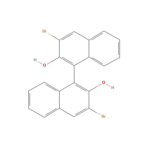 (S)-(-)-3,3'-DIBROMO-1,1'-BI-2-NAPHTHOL (CAS: 111795-43-8) - Chemical Structure and Molecular Formula 