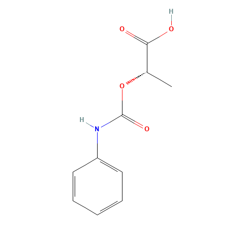 (S)-(-)-2-(PHENYLCARBAMOYLOXY)PROPIONIC ACID (CAS: 102936-05-0) - Chemical Structure and Molecular Formula 