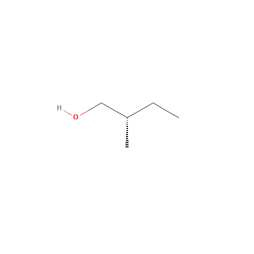 (S)-(-)-2-Methyl-1-butanol (CAS: 1565-80-6) - Chemical Structure and Molecular Formula 