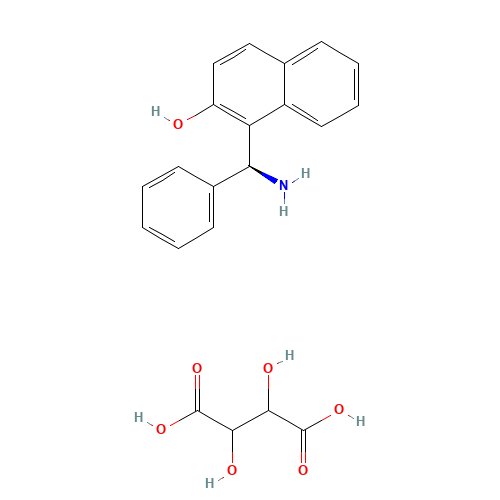 (S)-(+)-1-(ALPHA-AMINOBENZYL)-2-NAPHTHOL TARTARATE (CAS: 219897-70-8) - Chemical Structure and Molecular Formula 