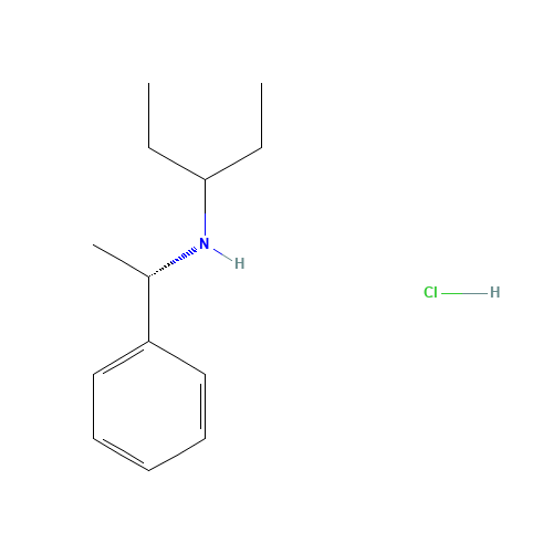 (S)-(-)-N-(3-PENTYL)-1-PHENYLETHYLAMINE HYDROCHLORIDE (CAS: 374790-92-8) - Chemical Structure and Molecular Formula 