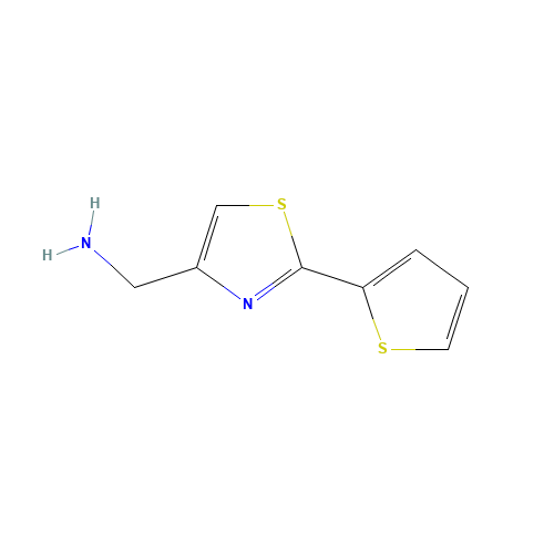 [2-(2-THIENYL)-1,3-THIAZOL-4-YL]METHYLAMINE (CAS: 321309-35-7) - Chemical Structure and Molecular Formula 