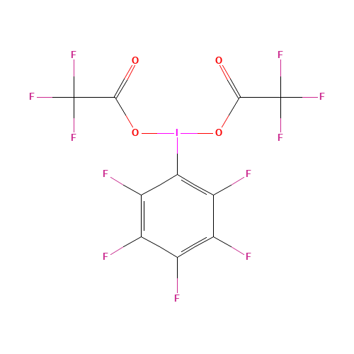 [BIS(TRIFLUOROACETOXY)IODO]PENTAFLUOROBENZENE (CAS: 14353-88-9) - Chemical Structure and Molecular Formula 