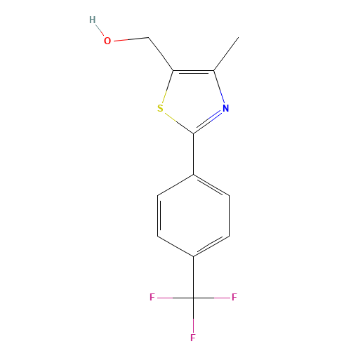 (4-METHYL-2-[4-(TRIFLUOROMETHYL)PHENYL]-1,3-THIAZOL-5-YL)METHANOL (CAS: 317318-96-0) - Chemical Structure and Molecular Formula 