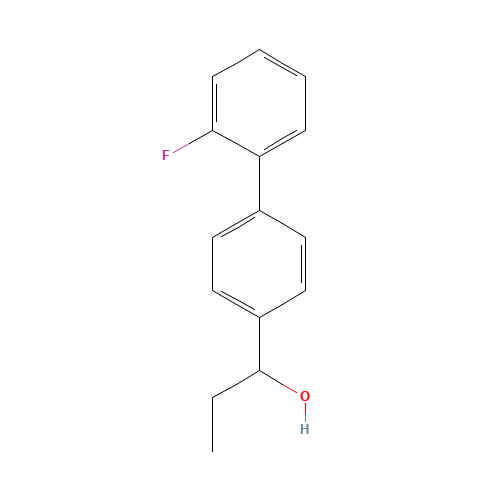 1-(2'-FLUORO[1,1'-BIPHENYL]-4-YL)PROPAN-1-OL (CAS: 64820-95-7) - Chemical Structure and Molecular Formula 