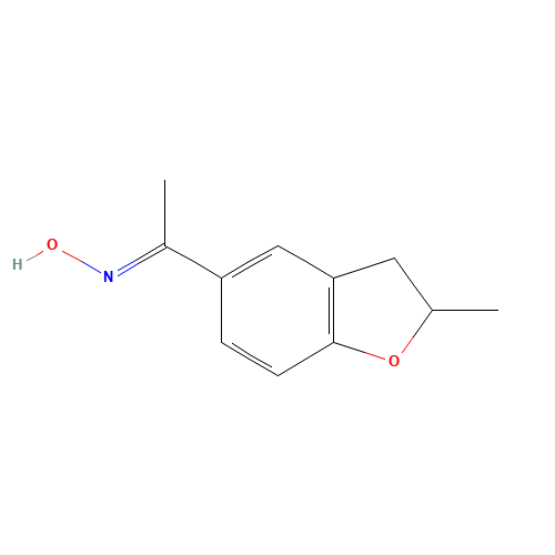 1-(2-METHYL-2,3-DIHYDROBENZO[B]FURAN-5-YL)ETHAN-1-ONE OXIME (CAS: 175136-43-3) - Chemical Structure and Molecular Formula 